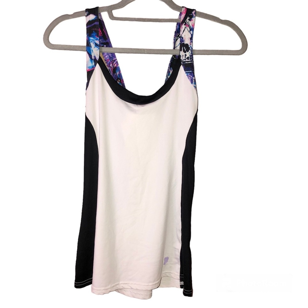 Prince Women's Wicking Stretch UV Protection Fitted Tank Top Tie Dye White‎ M